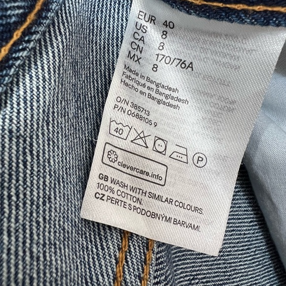 H&M distressed dark indigo denim mini skirt - Picture 4 of 7